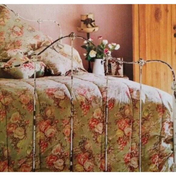 3 Pc Vintage Ralph Lauren Charlotte Floral Twin Comforter Flat Fitted Sheet Set - Picture 1 of 9